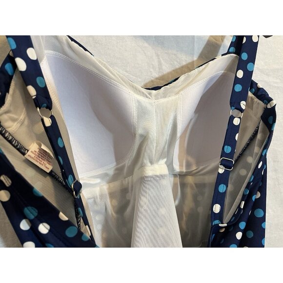 Merona 24W Blue Polka Dot One Piece Swimsuit - Picture 5 of 7